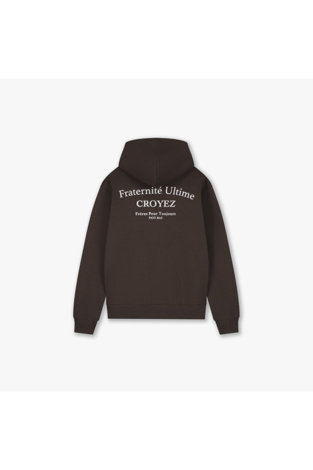Croyez Homme Fraternité Ultime Zip Hoodie CRD10999001 50012 dark brown