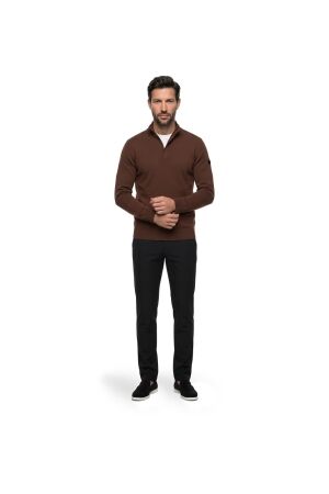 Malelions Malelions premium knitted quarter zip mpd50026039 Trui 50001 brown