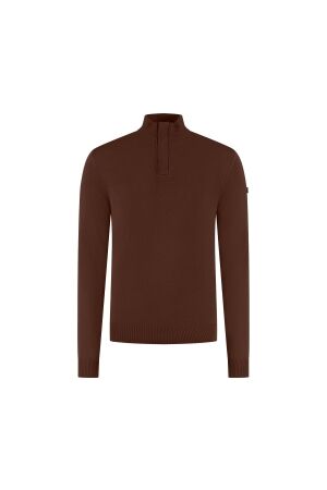 Malelions Malelions premium knitted quarter zip mpd50026039 Trui 50001 brown