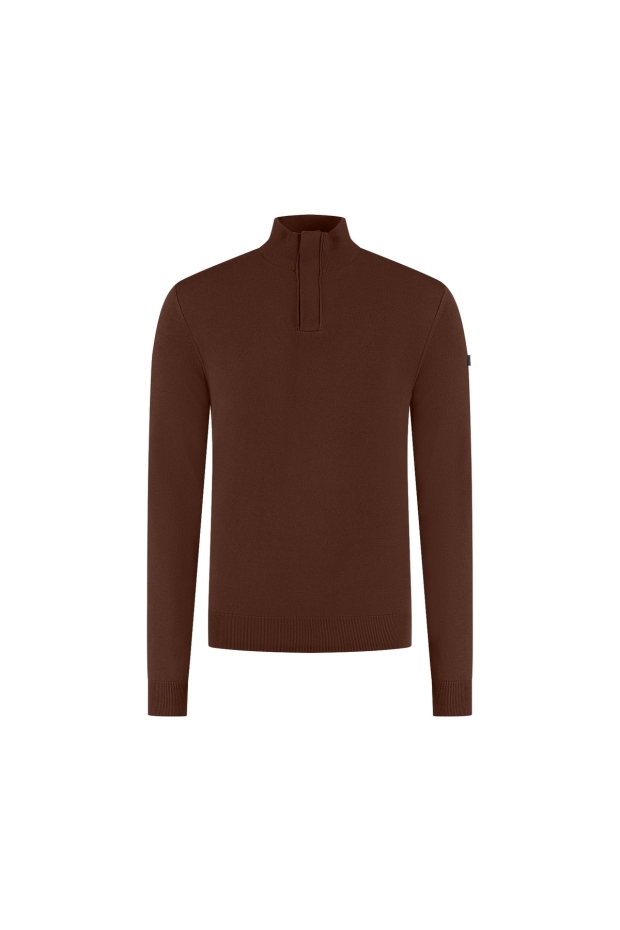 Malelions Premium Knitted Quarter Zip MPD50026039 50001 brown
