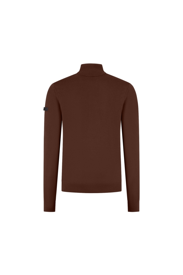 Malelions Premium Knitted Quarter Zip MPD50026039 50001 brown