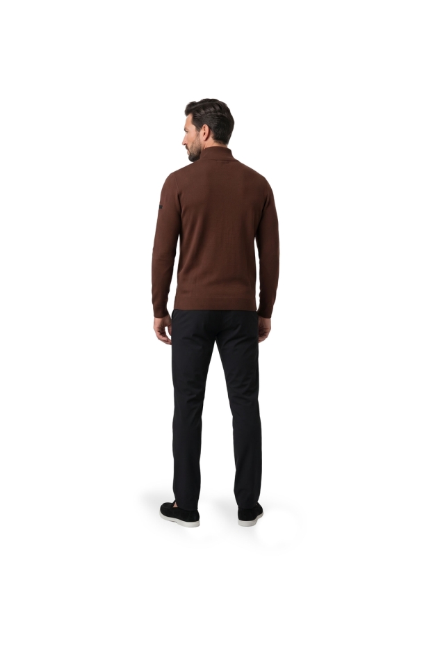 Malelions Premium Knitted Quarter Zip MPD50026039 50001 brown