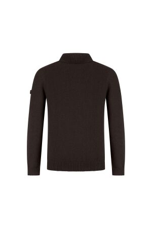 Malelions Malelions premium knitted bouclé longsleeve polo mpd50026053 Poloshirts 50001 brown