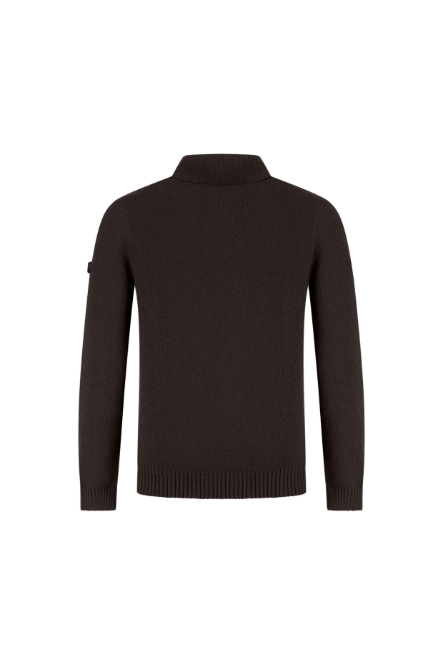 Malelions Premium Knitted Bouclé Longsleeve Polo MPD50026053 50001 brown