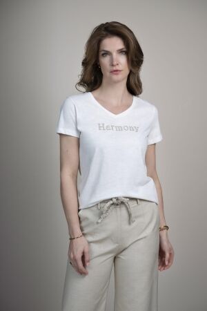 Elvira Casuals Elvira Casuals t-shirt harmony e2 26-017 T-shirt Korte mouw 130 off white - silver