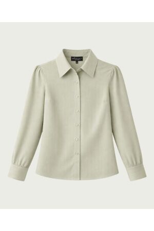 Elvira Casuals Elvira Casuals blouse jessie e2 26-023 Blouse 1068 sage stripe linen