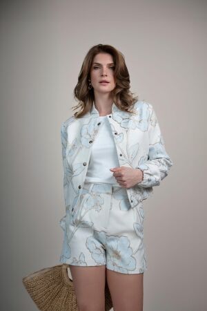 Elvira Casuals Elvira Casuals bomber lesley e2 26-039 Jackets 105 blue flowers