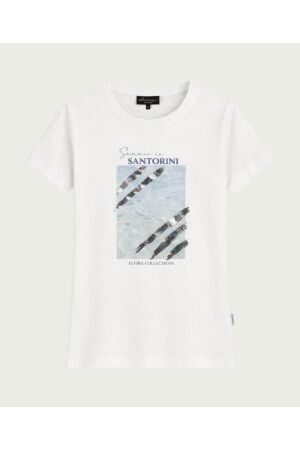 Elvira Casuals Elvira Casuals t-shirt santorini e2 26-041 T-shirt Korte mouw 15 off white
