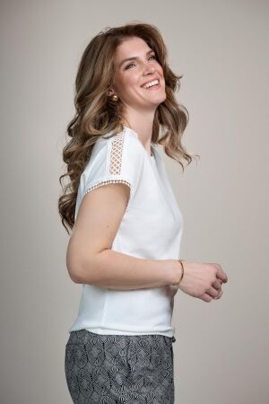 Elvira Casuals Elvira Casuals top lianne e2 26-069 T-shirt Korte mouw 15 off white 15 Off White