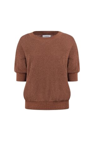 Nukus Nukus kinty top lurex nkf01068 Trui korte mouw 385 espresso