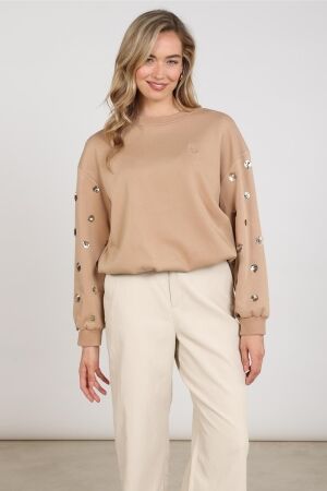 Nukus Nukus sara pullover paillet nkf03066 Trui 335 toffee