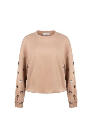 Nukus Nukus sara pullover paillet nkf03066 Trui 335 toffee