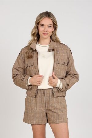 Nukus Nukus hope jacket check nkf13111 Jackets 335 toffee