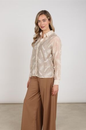 Nukus Nukus aysha blouse feathers nkf02179 Blouse 9 sand