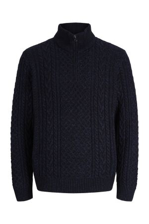 Jack & Jones Jack & Jones jprblucallum cable knit half zip 12299947 Trui 5066541 insignia blue twist