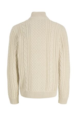 Jack & Jones Jack & Jones jprblucallum cable knit half zip 12299947 Trui 5066543 parchment melange