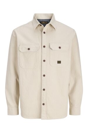 Jack & Jones Jack & Jones jprbluivy solid l/s overshirt sn 12303624 Overhemd 5077466 plaza taupe