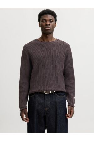 Jack & Jones Jack & Jones jprblumason knit crew neck sn 12304253 Trui 5088769 chocolate torte twist