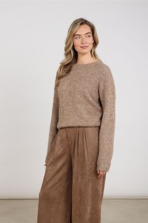Nukus Nukus konstanza pullover flower nkf03046 Trui 60 taupe