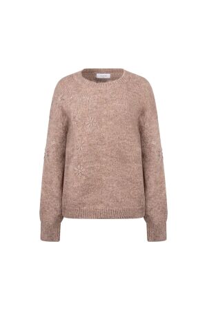 Nukus Nukus konstanza pullover flower nkf03046 Trui 60 taupe