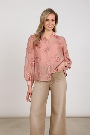 Nukus Nukus antonella blouse paillet flower nkf02156 Blouse 336 rose