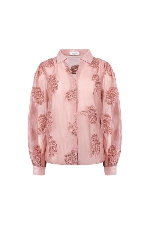 Nukus Nukus antonella blouse paillet flower nkf02156 Blouse 336 rose