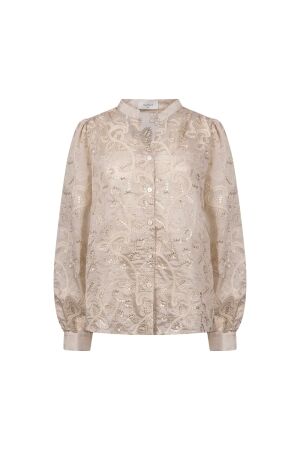Nukus Nukus antonella blouse embroidery nkf02178 Blouse 9 sand