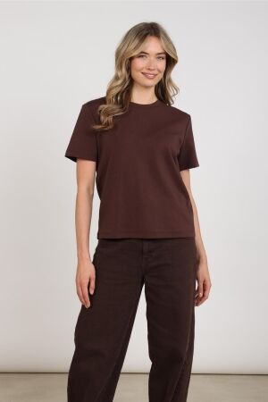 Nukus Nukus luna shirt nk nkf04012 T-shirt Korte mouw 334 chocolate