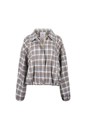 Nukus Nukus dominique jacket check nkf13121 Jackets 340 taupe/offwhite