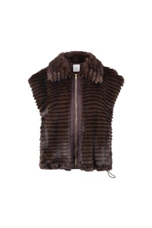 Nukus Nukus harriet gilet zipper nkf08039 Gilets 334 chocolate