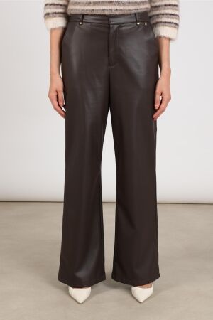 Nukus Nukus beverly pants pockets pu nkf09101 Broek 334 chocolate