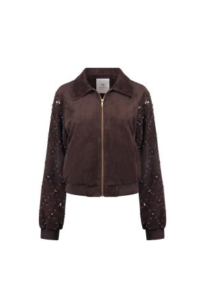 Nukus Nukus daisy bomber suede nkf13145 Jackets 334 chocolate