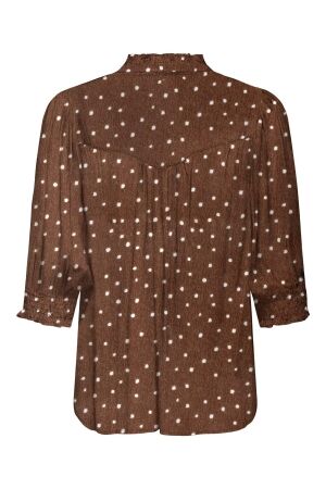 Only Only onlraya 3/4 shirt wvn noos T-shirt Lange mouw cocoa brown