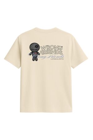 Wrong Friends Wrong Friends kalmar t-shirt wf1330 Print T-shirts sand