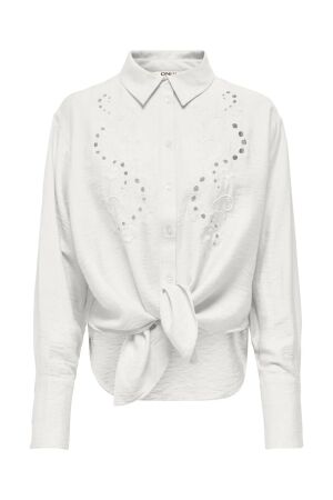 Only Only onlbirona lino l/s tie shirt wvn sud Blouse cloud dancer
