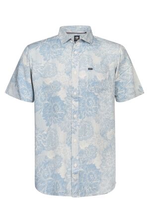 Petrol Petrol shirt short sleeve aop m-1060-sis435 Overhemd 5195 marble blue