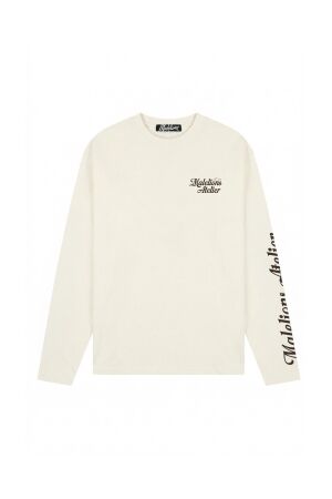 Malelions Malelions university longsleeve t-shirt mma50026037 Longsleeves 40002 off-white