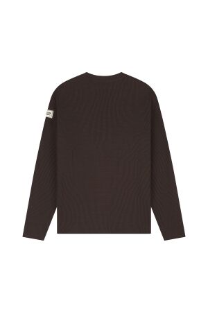 Malelions Malelions collection waffle longsleeve t-shirt mmb50026005 Longsleeves 50001 brown