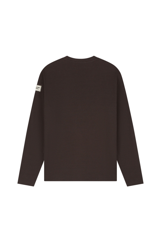 Malelions Collection Waffle Longsleeve T-Shirt MMB50026005 50001 brown