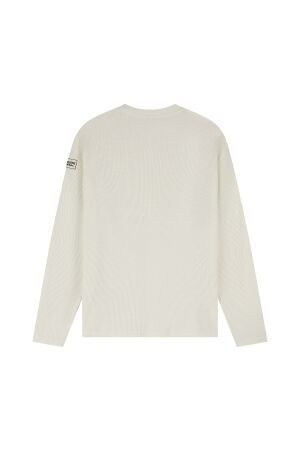 Malelions Malelions collection waffle longsleeve t-shirt mmb50026005 Longsleeves 40002 off-white