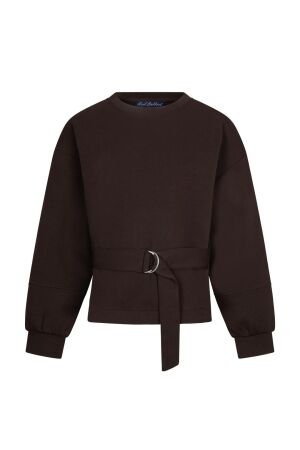 Red Button Red Button shakira top & belt scuba srb4996 T-shirt Lange mouw espresso