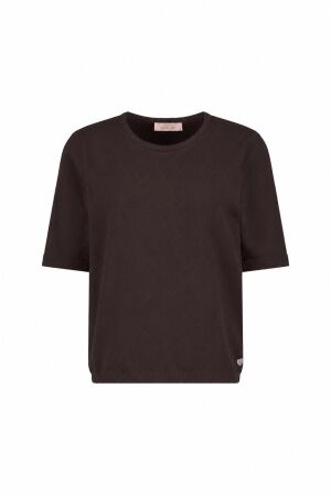 Studio Anneloes Studio Anneloes felica pullover 14407 Trui korte mouw 8700 espresso