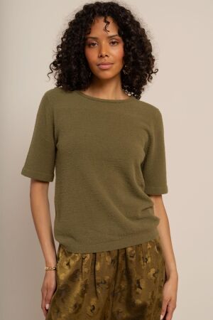 Studio Anneloes Studio Anneloes felica pullover 14413 Trui korte mouw 4200 olive