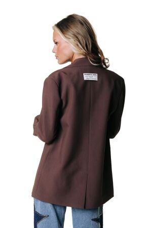 Colourful Rebel Colourful Rebel mimmi lace peplum sleeve blazer wj118015 Blazers 750 brown