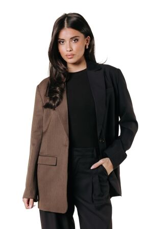 Colourful Rebel Colourful Rebel jesra two tone single breasted blazer wj118037 Blazers 750 brown