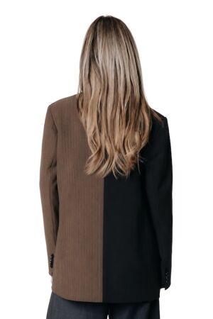 Colourful Rebel Colourful Rebel jesra two tone single breasted blazer wj118037 Blazers 750 brown