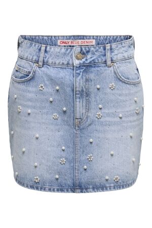 Only Only onlonur pearl deco skirt dnm red dot Skort light medium blue denim