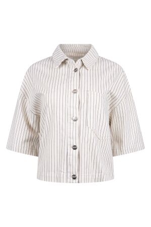 Nukus Nukus tamar blouse stripe nks02170 Blouse 219 offwhite/navy