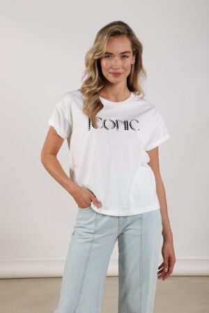 Nukus Nukus reese shirt iconic nks04025 T-shirt Korte mouw 219 offwhite/navy