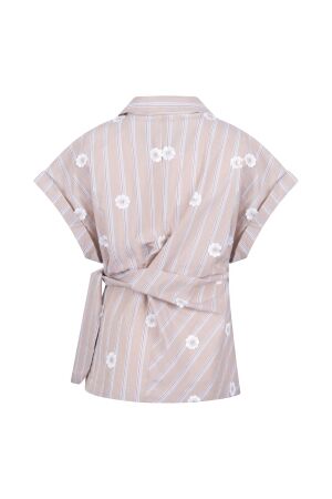 Nukus Nukus aneta top stripe nks01193 Blouse 9 sand
